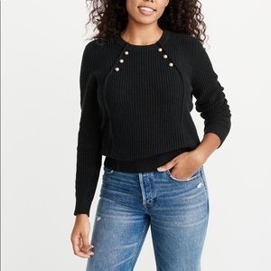 Abercrombie & Fitch Black Button Front Sweater Size Medium